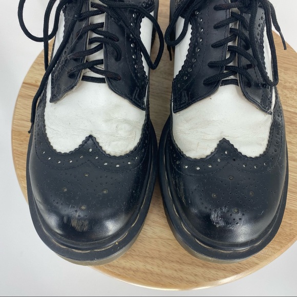 Vintage 90s Dr Martens Wing  Tip Oxfords Leather Shoes Made in England - Picture 7 of 11